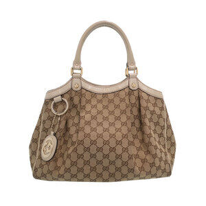 Gucci Sukey Tote bag GG monogram canvas leather trim White